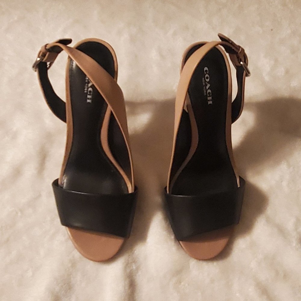 COACH Open Toe Strappy Heels - Size 7.5